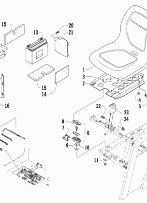 SEAT BATTERY AND TOOL KIT ASSEMBLY