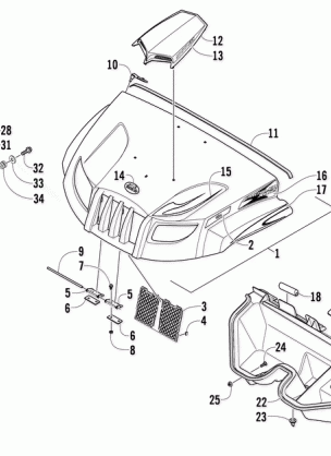 HOOD AND HEADLIGHT ASSEMBLY