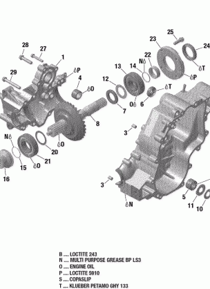 01- Gear Box Output Shaft - 650 EFI-XMR 850 EFI