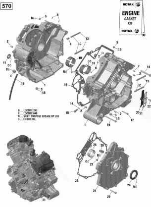 01- Crankcase - 570 EFI (Package PRO)