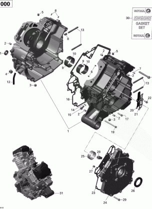 01- Crankcase - 1000 EFI