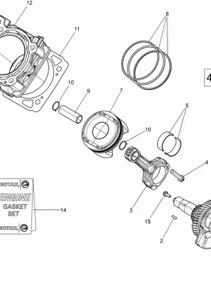01- Crankshaft and Pistons - 450 EFI;