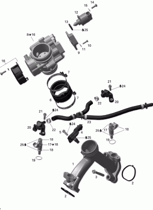 01- Intake Manifold And Throttle Body OUTLANDER 800EFI