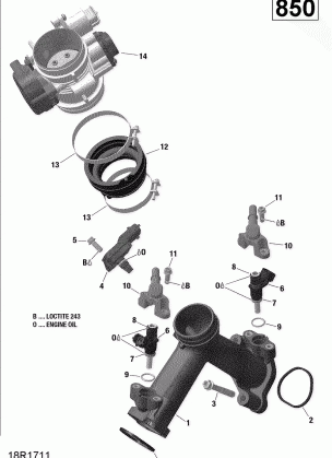 02- Air Intake Manifold and Throttle Body - 850 EFI