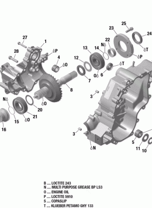 01- Gear Box Output Shaft - 850 EFI