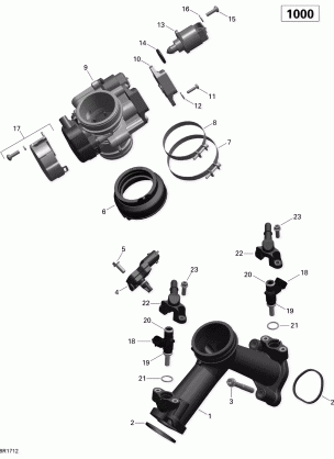 02- Air Intake Manifold and Throttle Body - 1000 EFI