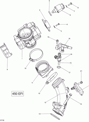 02- Air Intake Manifold and Throttle Body - 450 EFI