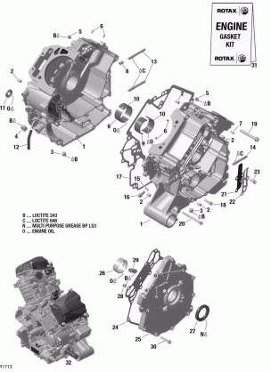 01- Crankcase - 1000R EFI (Outlander Except XXC-XMR)