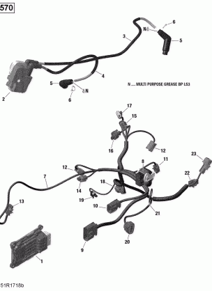 10- Engine Harness and Electronic Module - 570 EFI (Package PRO)