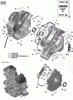 01- Crankcase - 570 EFI (Package PRO)