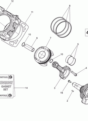 01- Crankshaft and Pistons - 450 EFI;