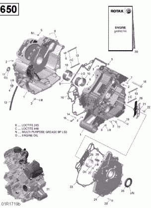 01- Crankcase - 650 EFI (Package PRO and North)