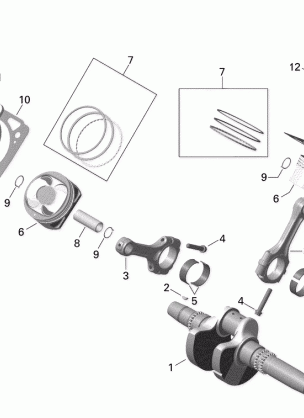 01- Crankshaft Piston and Cylinder - 850 EFI