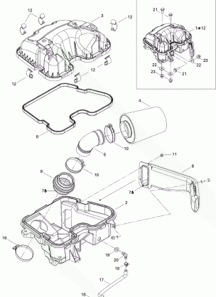 02- Air Intake Silencer  500 EFI