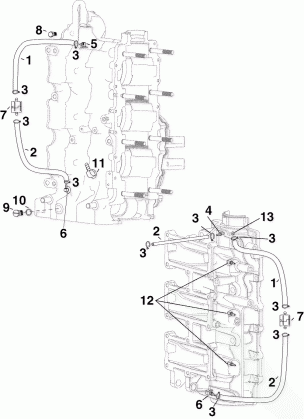 CYLINDER / CRANKCASE FITTINGS & OIL RECIRCULATION HOSES