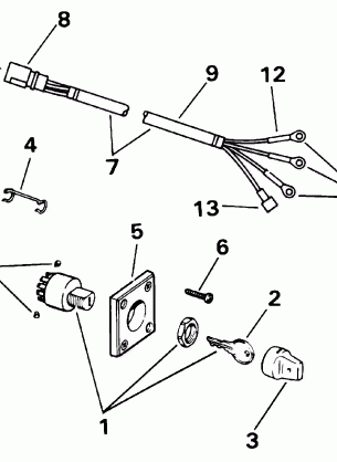 IGNITION SWITCH & CABLE - 9.9