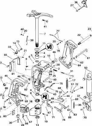 STERN & SWIVEL BRACKET - 105WE MODELS