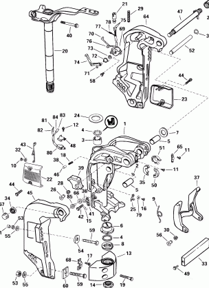 STERN & SWIVEL BRACKET - 105WP MODELS