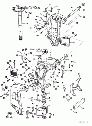 STERN & SWIVEL BRACKET -- 105WP MODELS