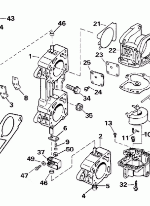 CARBURETOR & LINKAGE -- 225 250