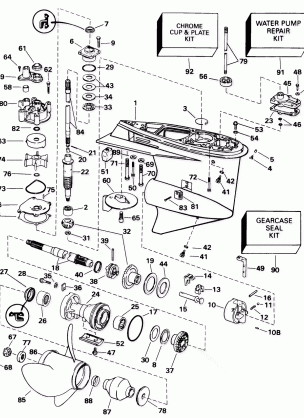 GEARCASE -- 90 & 115 EL GL SL MODELS