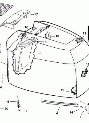 ENGINE COVER-JOHNSON-200TLTXCX225TXCXTZCZQXNX250