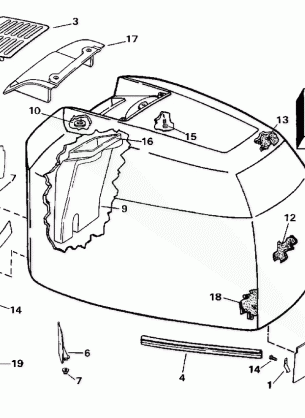 ENGINE COVER - EVINRUDE - 200TX 200CX 225