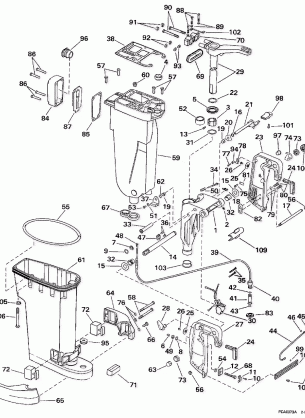 EXHAUST HOUSING & STERN & SWIVEL BRACKET