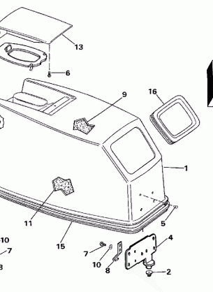 ENGINE COVER - JOHNSON - ROPE START ONLY