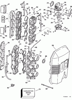 CARBURETOR & INTAKE MANIFOLD - 175 H.P.