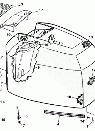 ENGINE COVER - EVINRUDE - 200TX 200SL 200CX 225