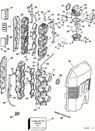 CARBURETOR & INTAKE MANIFOLD - 175 H.P.