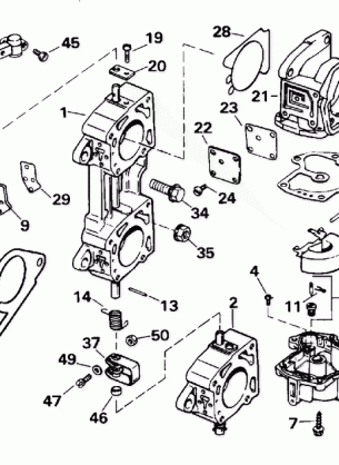 CARBURETOR & LINKAGE - 200SL 225