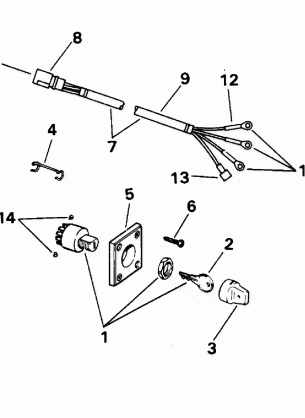 IGNITION SWITCH & CABLE - 85 MODELS