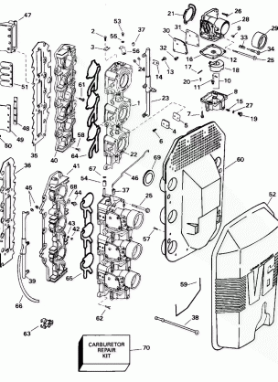 CARBURETOR AND INTAKE MANIFOLD - 150 H.P.