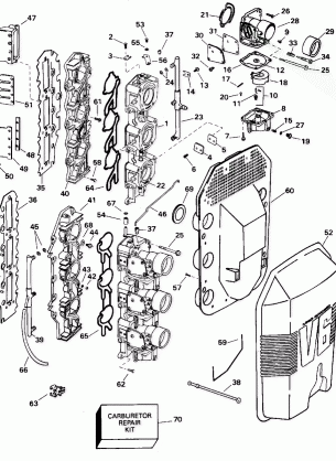 CARBURETOR AND INTAKE MANIFOLD - 175 H.P.