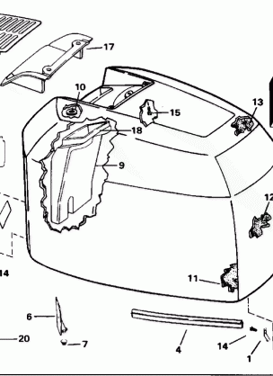 ENGINE COVER - JOHNSON - 200TX 200SL 200CX 225