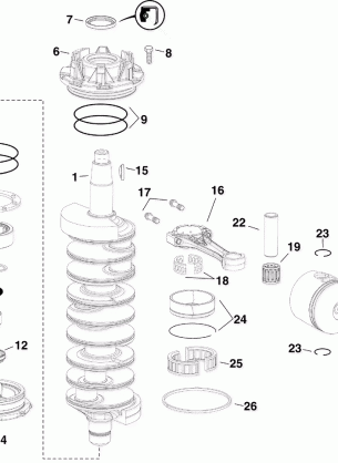 CRANKSHAFT & PISTONS (3.3 L)