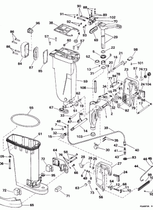 EXHAUST HOUSING & STERN & SWIVEL BRACKET