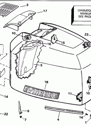 ENGINE COVER - EVINRUDE - 200TX 200CX 225