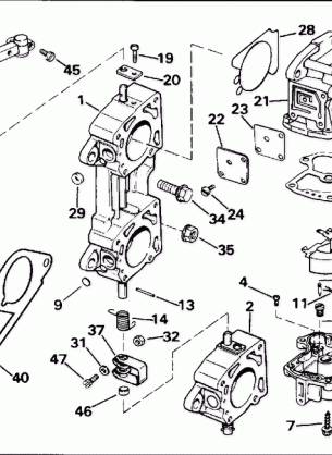 CARBURETOR AND LINKAGE - 225 SUFFIX 