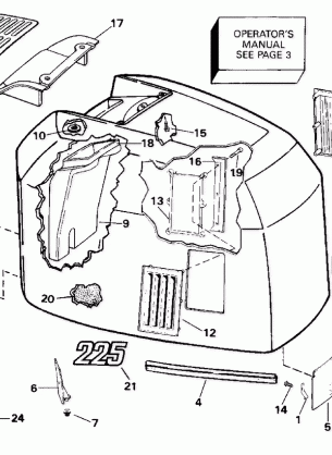 ENGINE COVER - JOHNSON - 200 STL VJ200SL 225STLL