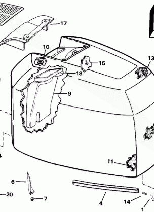 ENGINE COVER - JOHNSON - 200TX 200CX 225