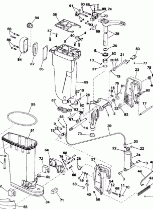 EXHAUST HOUSING & STERN & SWIVEL BRACKET