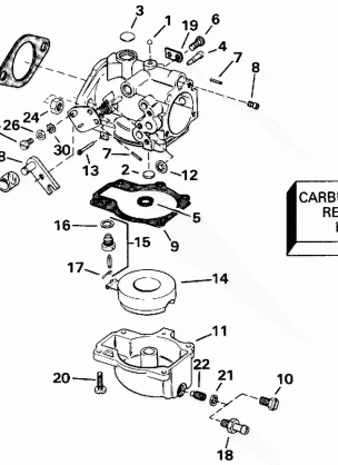 CARBURETOR - 55 MODEL 15 IN. TRANSOM MODELS