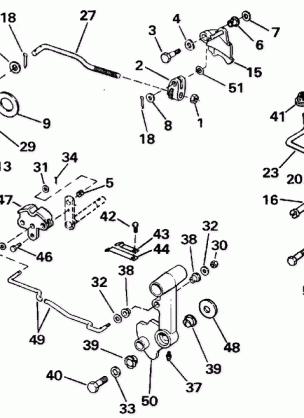 SHIFT & THROTTLE LINKAGE - MANUAL START