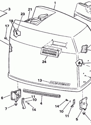 ENGINE COVER - JOHNSON - 200TX 200CX 225T 225P 225C