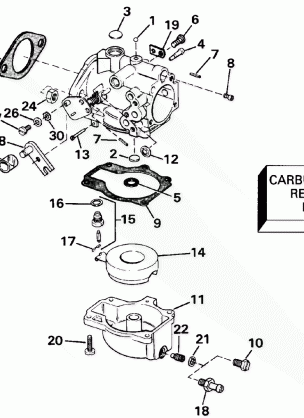 CARBURETOR - 55 MODEL 15 IN. TRANSOM MODELS