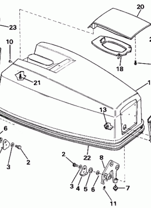 ENGINE COVER - EVINRUDE ELECTRIC START MODELS