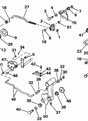 SHIFT & THROTTLE LINKAGE-MANUAL START